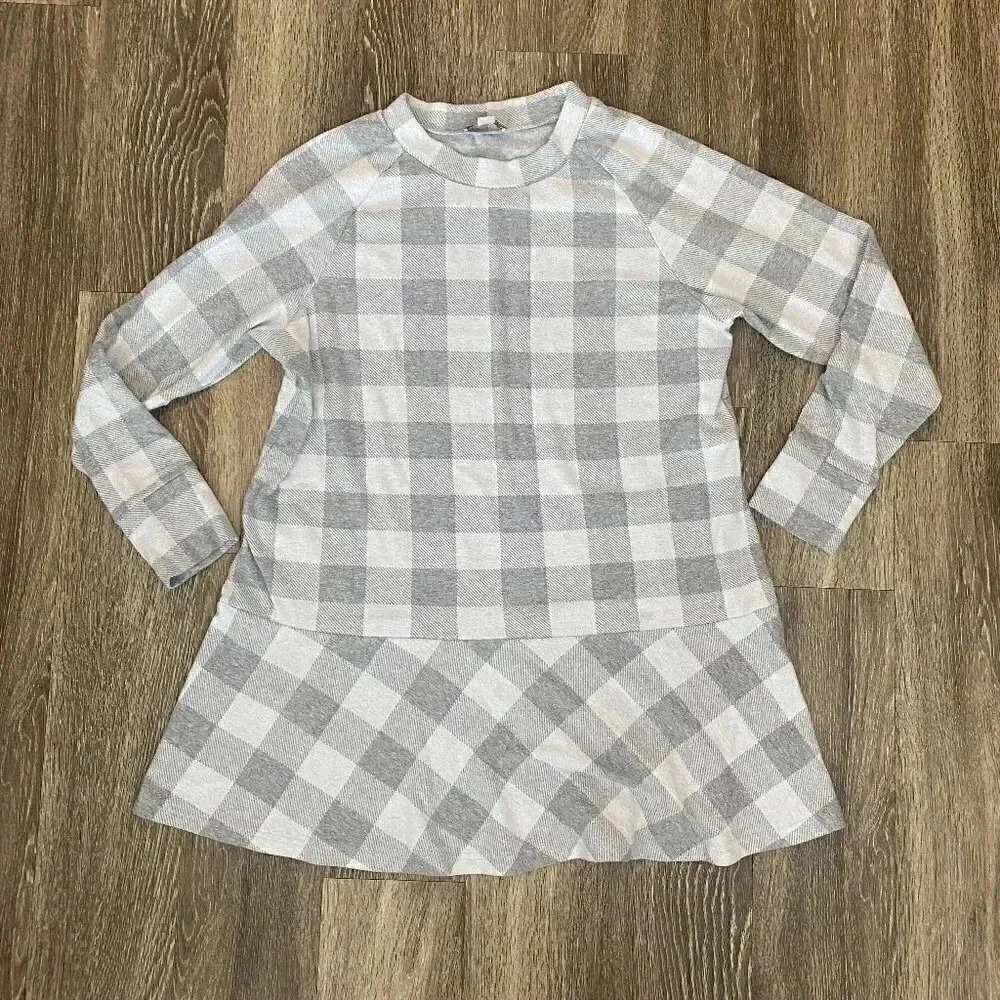 Womens Charlie Paige Grey Buffalo Plaid Tunic - XL